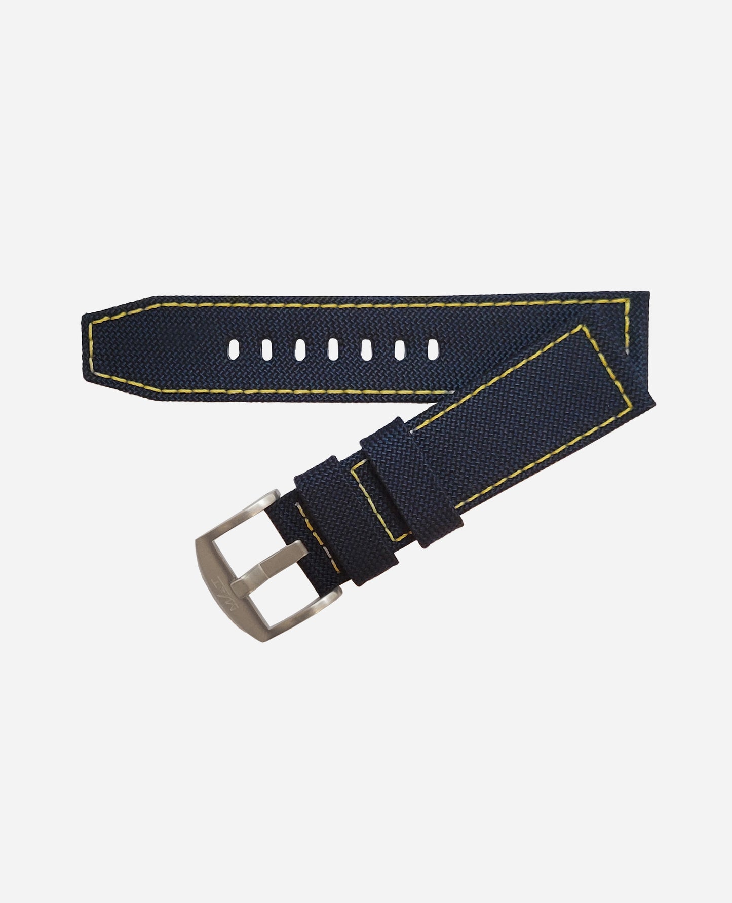 24x22 mm blue canvas yellow stitching strap - Tang buckle