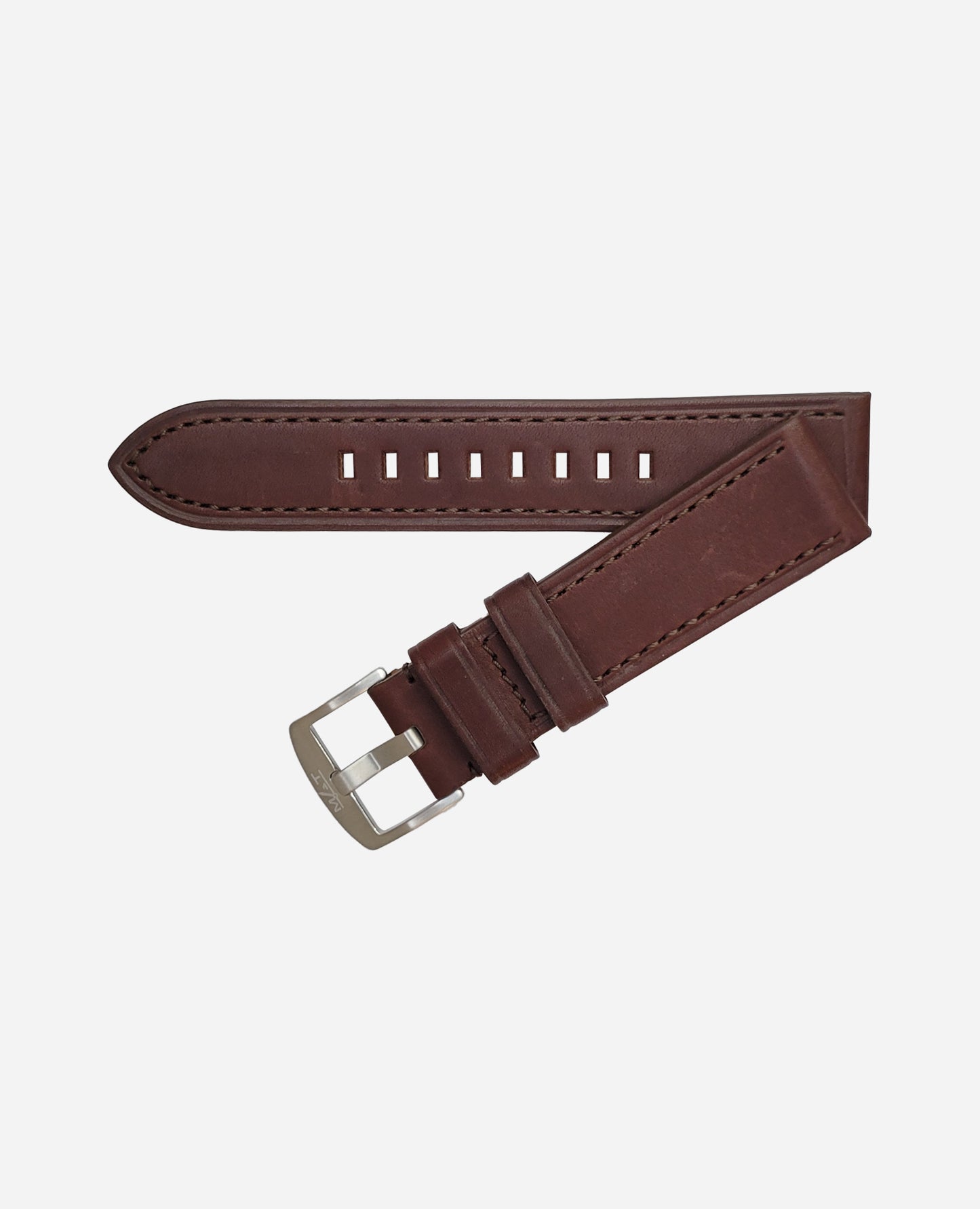 24x22 mm havana leather strap - Tang buckle