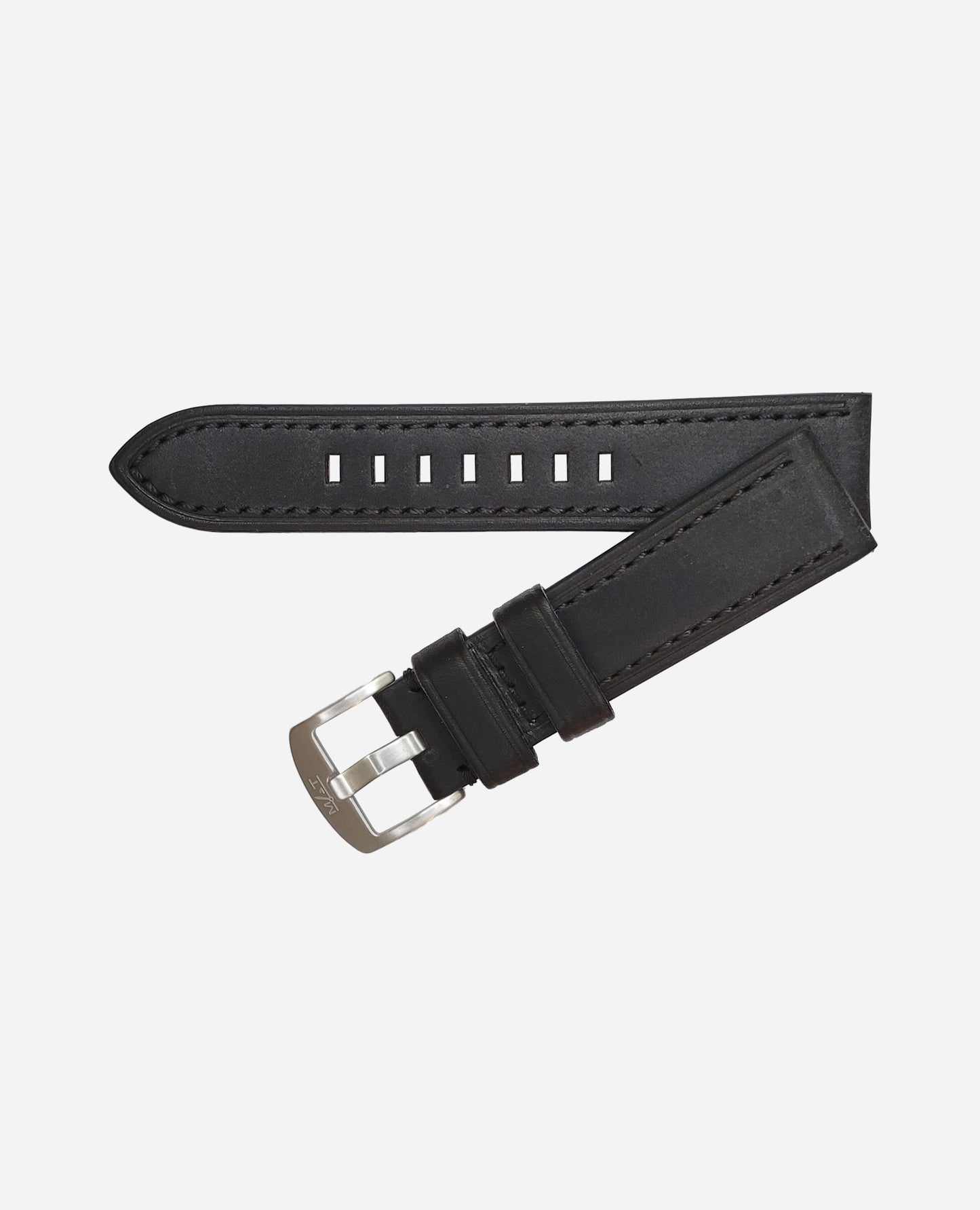 22x20 mm black leather strap - Tang buckle